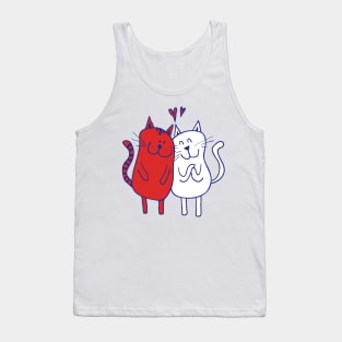 Lovely Cartoon Cat Lover Art Tank Top